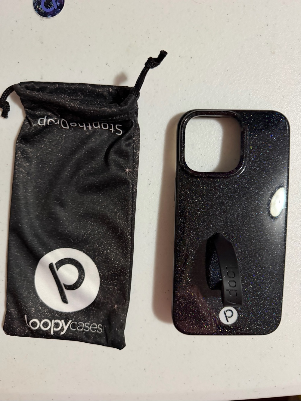Loopy Case black glitter